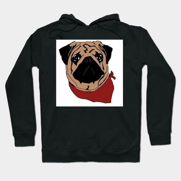 Pug bandana Hoodie by Noamdelf06